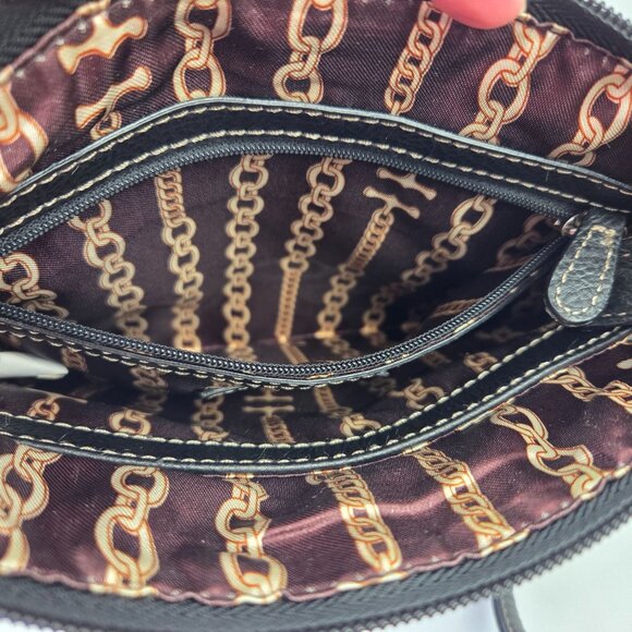 Tignanello Black Pebbled Leather Crossbody Bag With Multiple Pockets - Picture 12 of 16